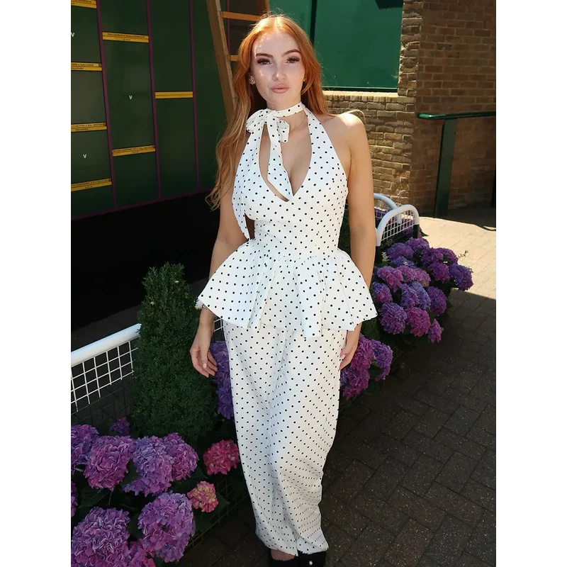 BKQU Halter Elegant Dot Print  – обзор и цена Suspender Tank Top