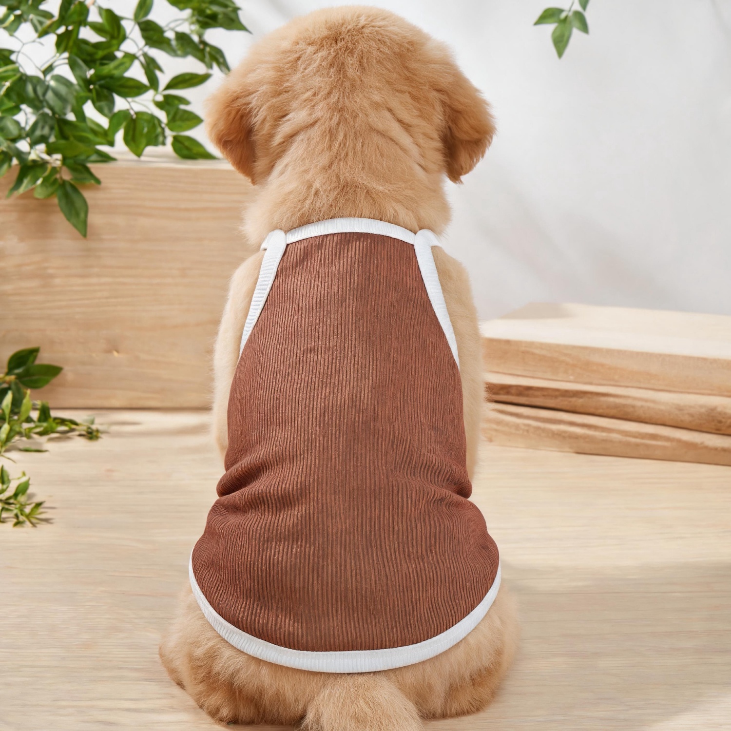1PC Contrast border dog tank t – обзор и цена Tank Top Ribbed