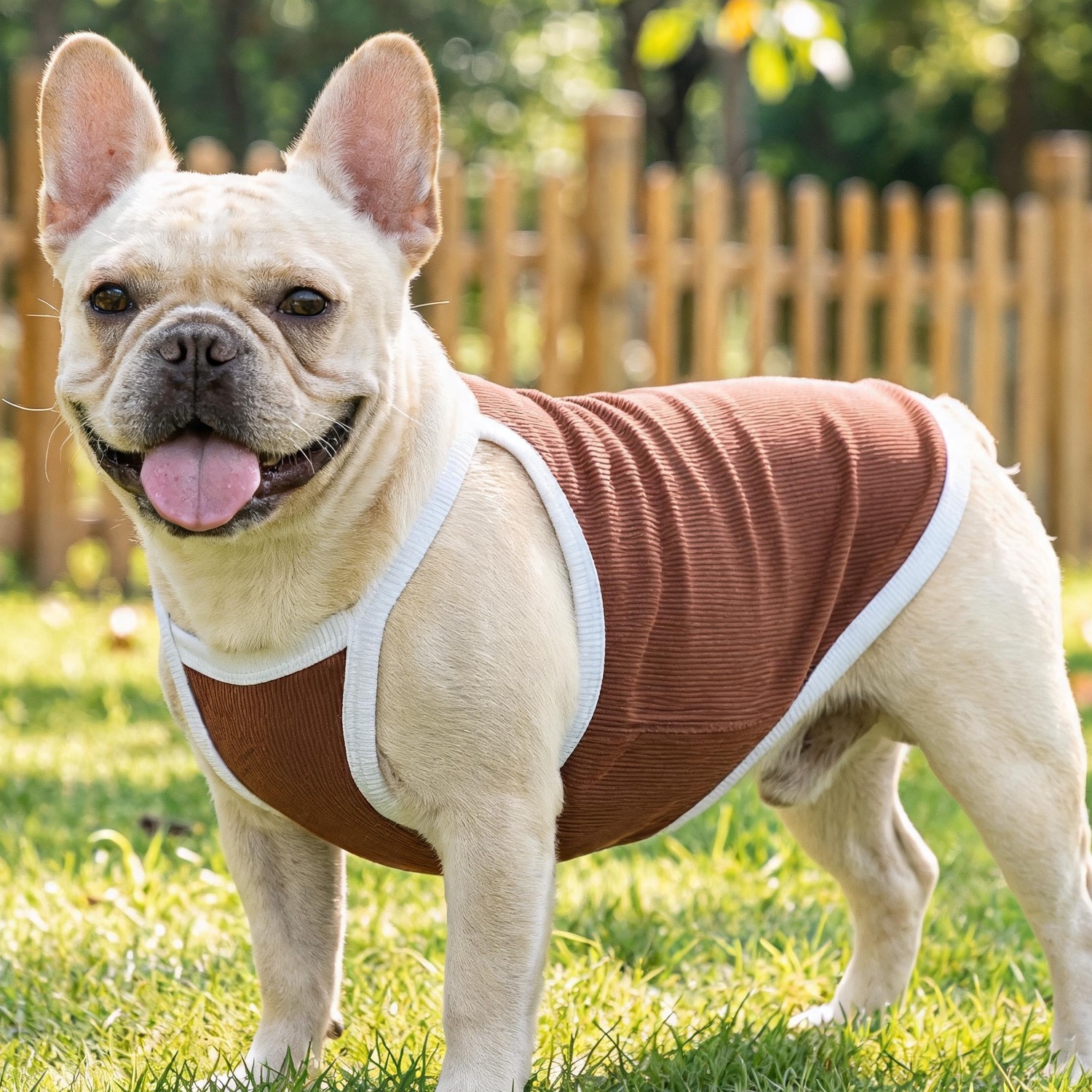 1PC Contrast border dog tank t – обзор и цена Tank Top Ribbed