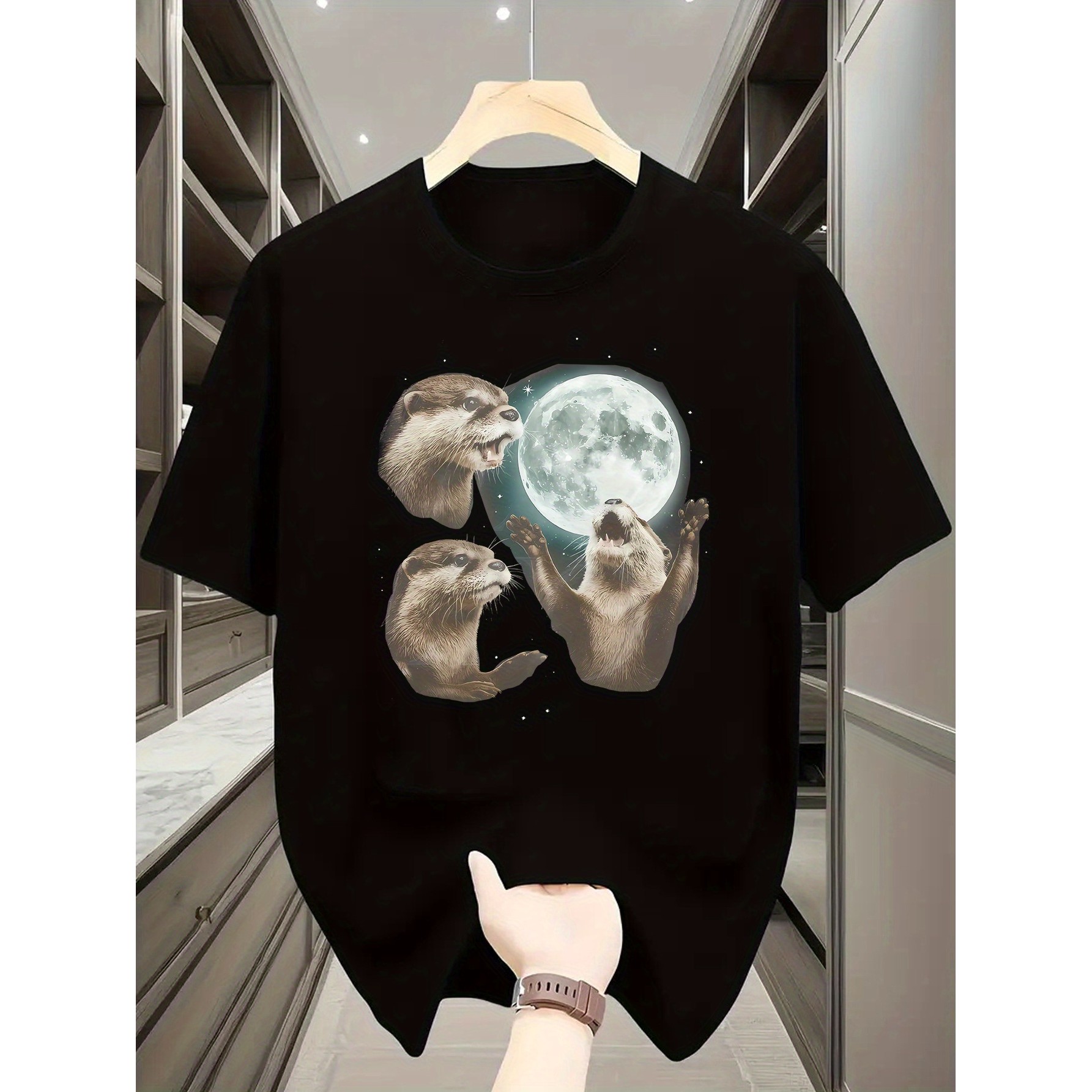Playful Otters Under Moonlight – обзор и цена Undershirt Crew Neck