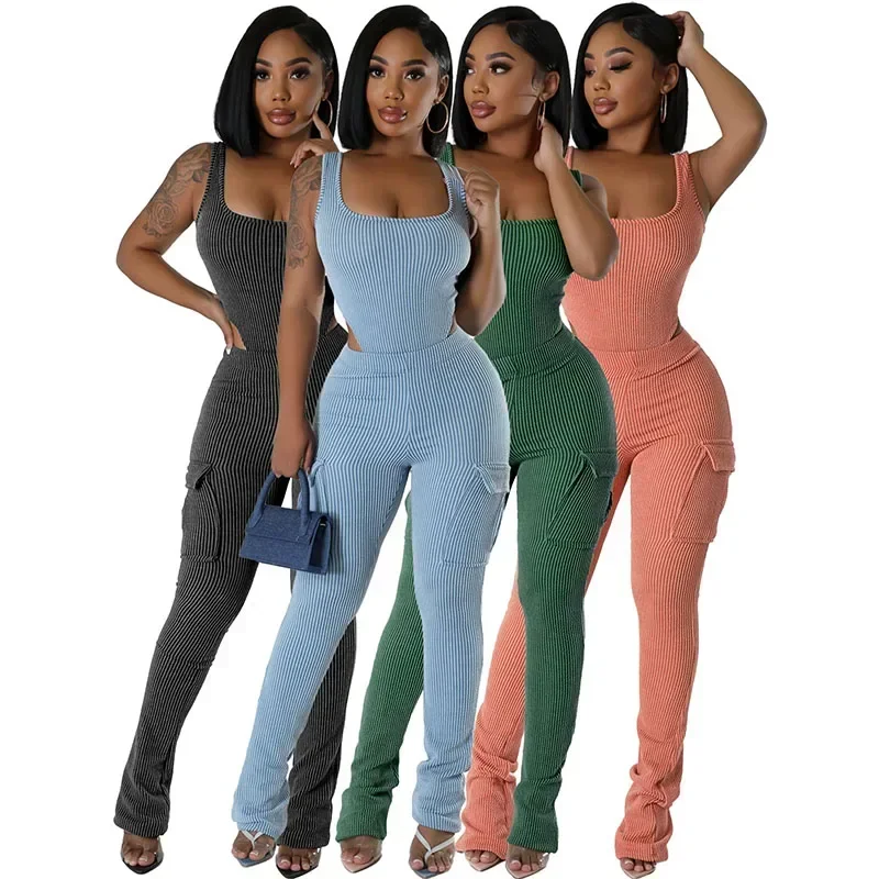 Knitted Ribbed Two Piece Set f – обзор и цена Tank Top Ribbed