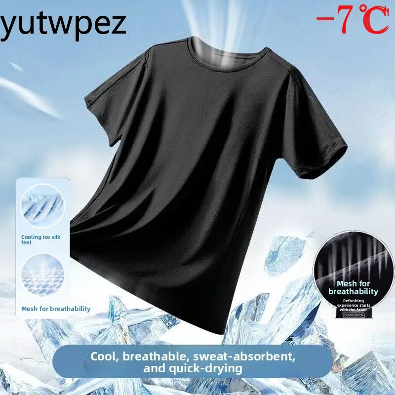 Summer Ice Silk Men T Shirt Sh – обзор и цена T Shirt Tight Fit