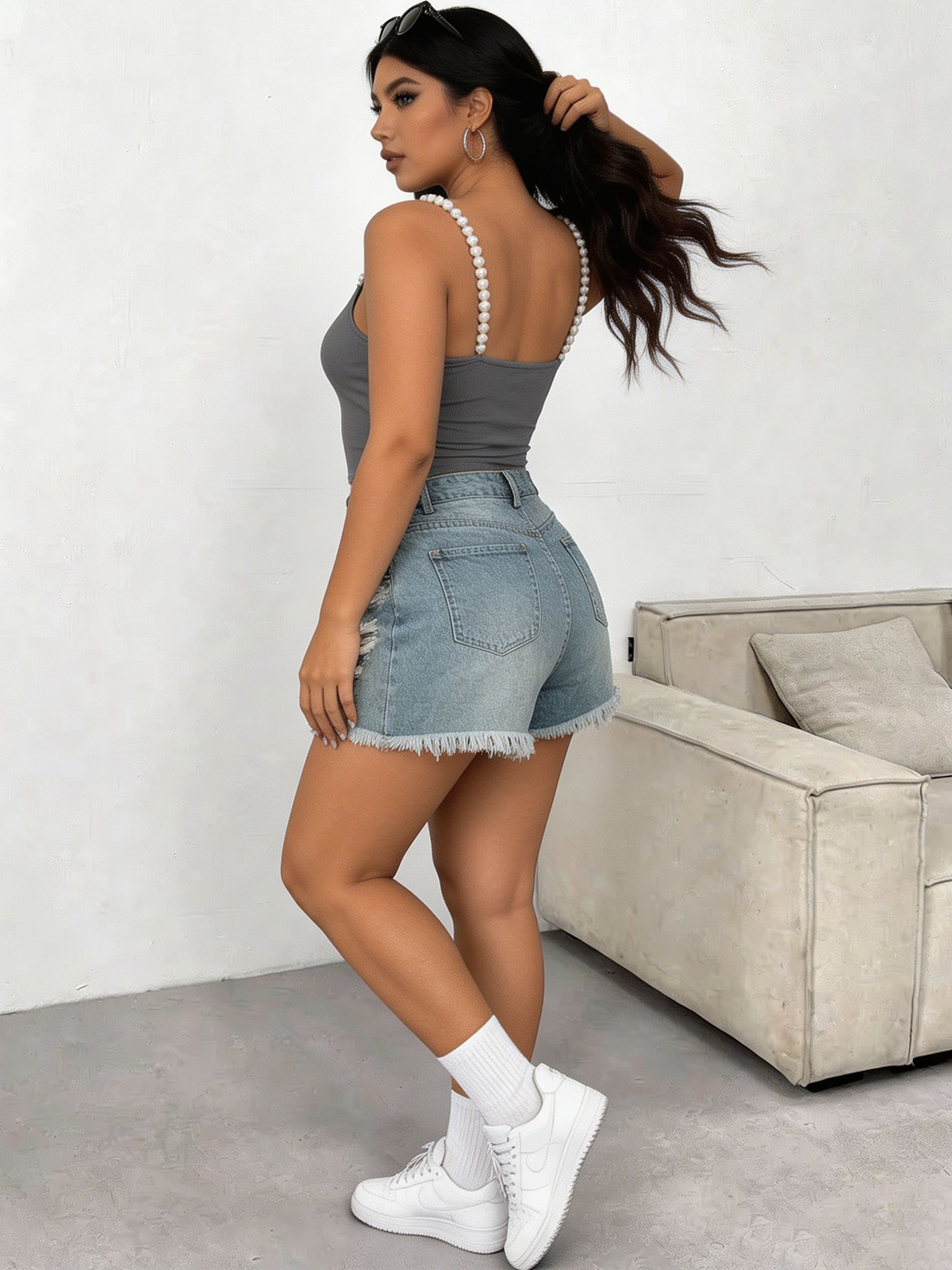 Plus Size Square Neck Pearl St – обзор и цена Tank Top Ribbed